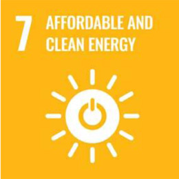 Icon showing the number 7 and the words Affordable and Clean Energy