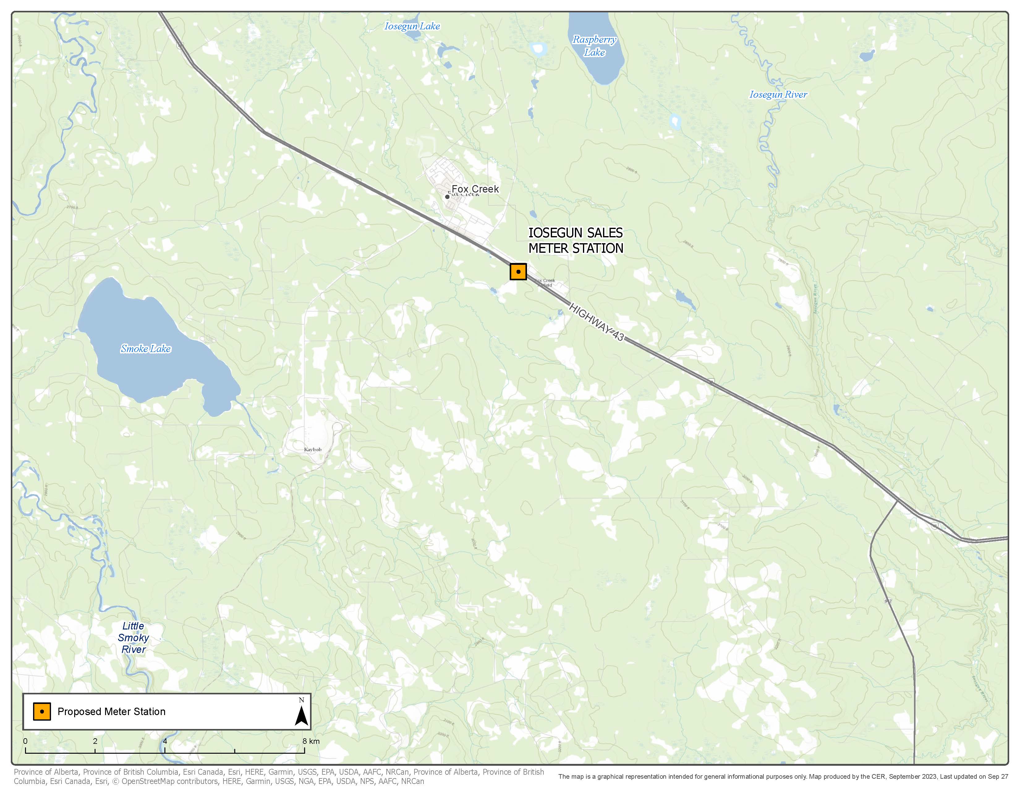 NOVA Gas Transmission Ltd. - Iosegun Sales Meter Station map