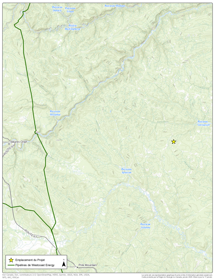 Carte – Westcoast Energy Inc. – Remplacement de la station de comptage 27