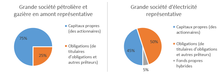 Figure 1 : Structures financières courantes dans le secteur de l’énergie au Canada