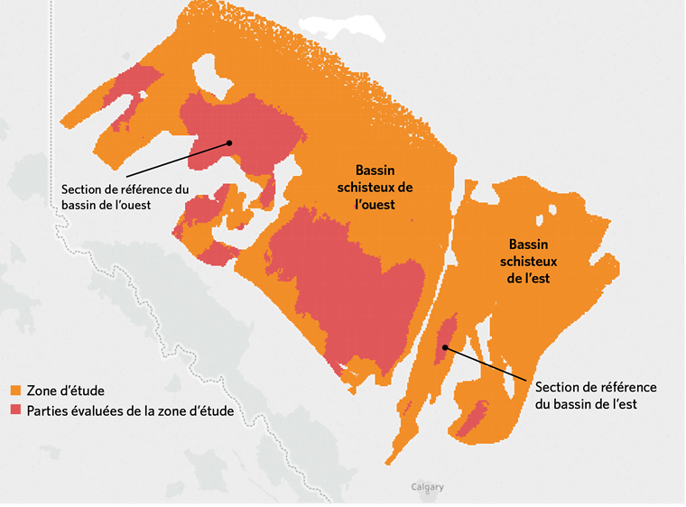 Zone d’étude de la formation de Duvernay